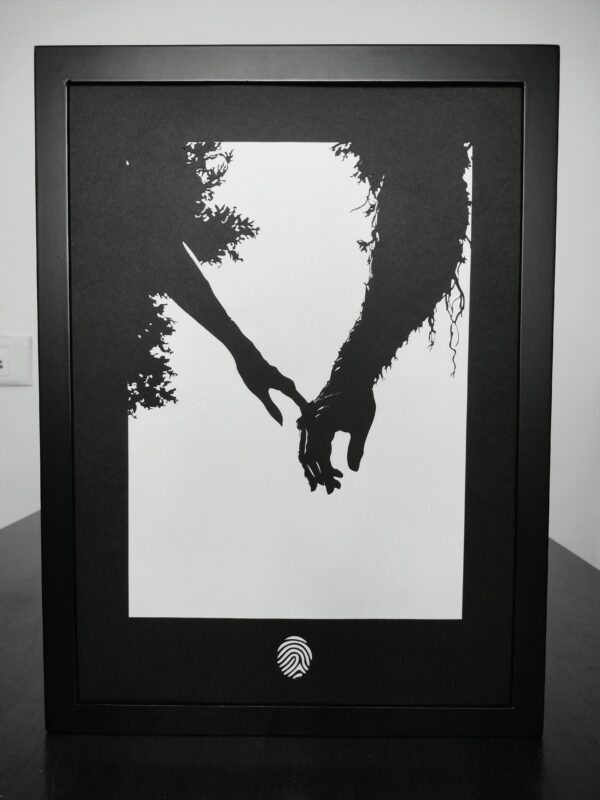 Nature's Bond of Love | Couple's Hands Expressing Love in Nature-Themed Lightbox Wall Art