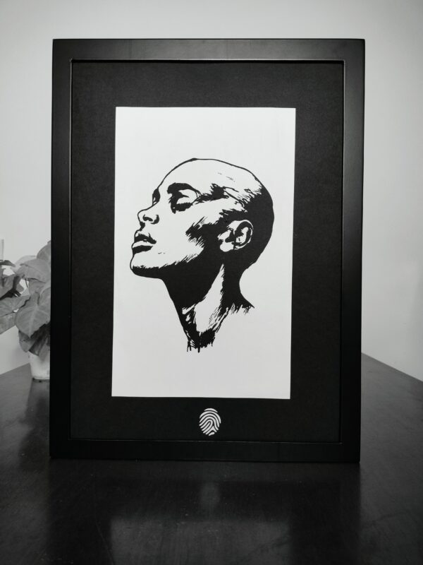 Bald is Beautiful | Lightbox Art of Woman with Closed Eyes in Peace