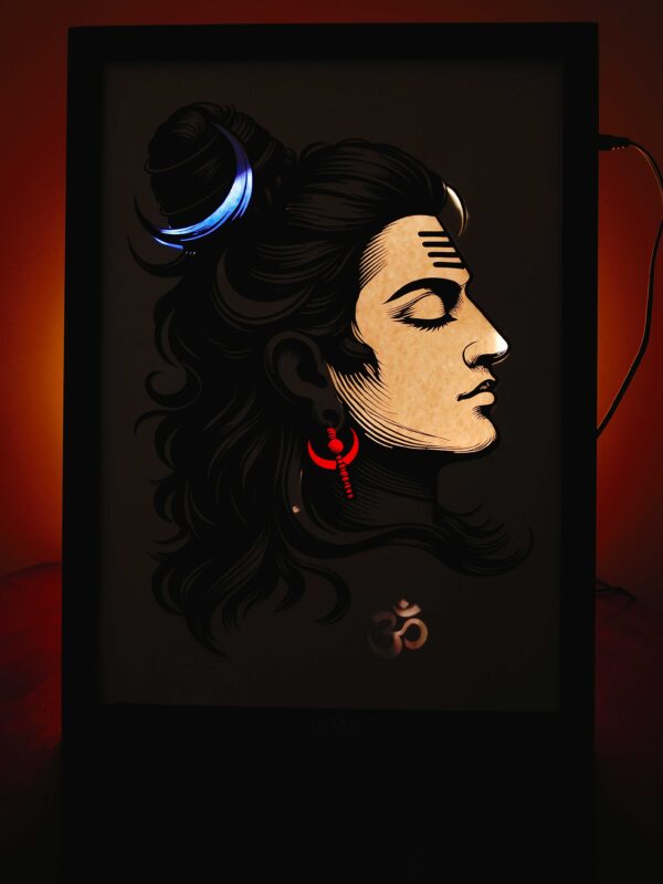 Shiv Side Face Illuminated Shadow Box Frame