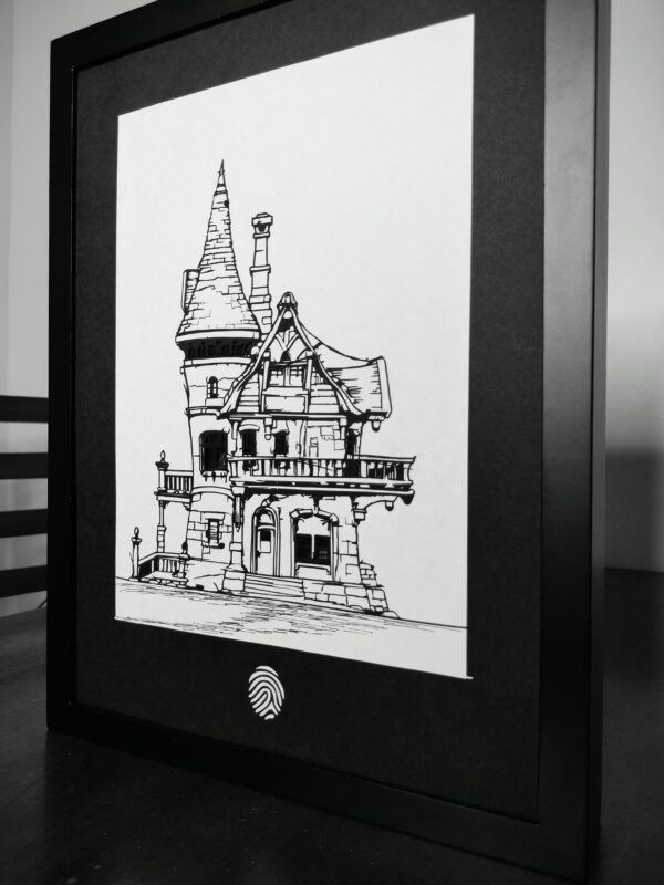 Old Castle and Moonlit Night: Shadow Box Frames with Glowing Windows