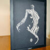 Confident Elegance: Woman Listening to Music Shadow Box Frames