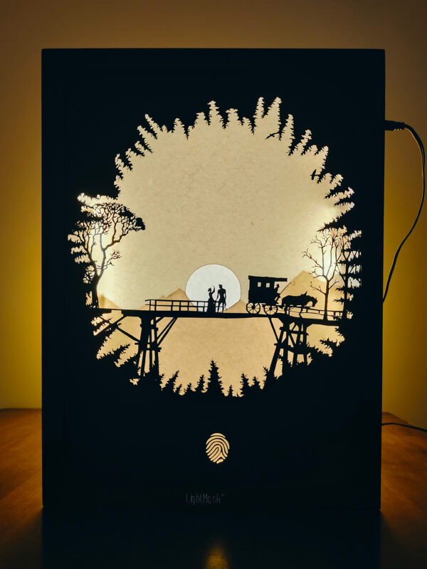 Romance on the Bridge: A Vintage Shadow Box Frame Masterpiece