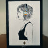 Empowered Elegance: Woman Listening to Music Shadow Box Frame