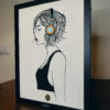 Empowered Elegance: Woman Listening to Music Shadow Box Frame